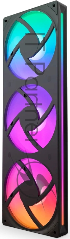 Кулер для корпуса ПК/ Case Cooler NZXT F360 RGB Core (120x120x25mm, 4-pin PWM, RGB, 75.12CFM, 30dBA, 2400RPM, Black, Single-Frame RGB Fan Unit)