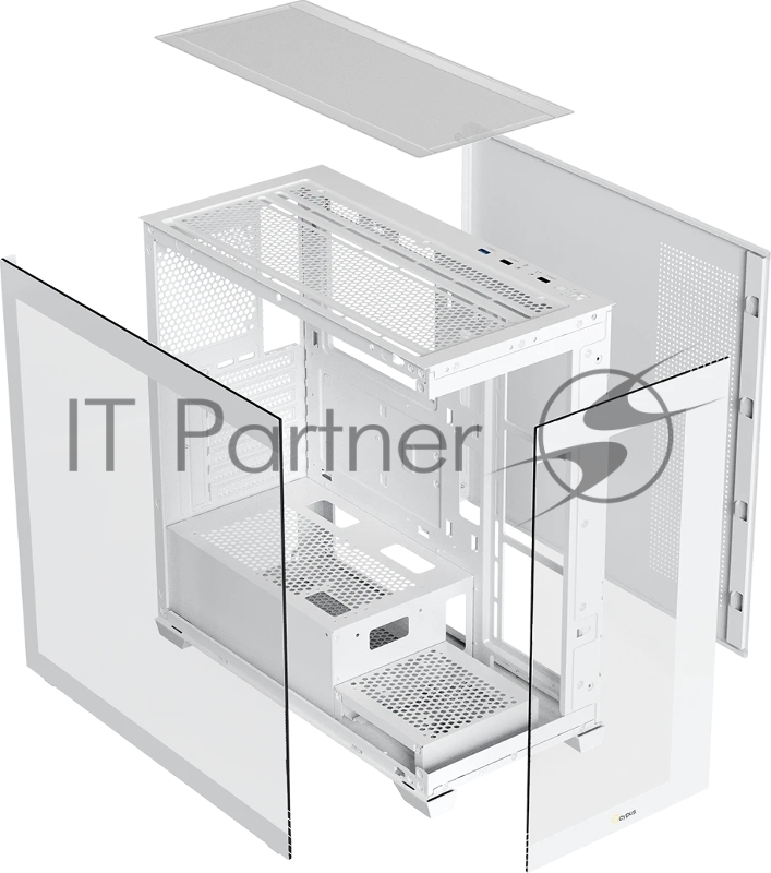 Компьютерный корпус Ocypus Gamma C72 WH ARGB ATX / win / white / 4 ARGB fans / no PSU / Tempered Glass