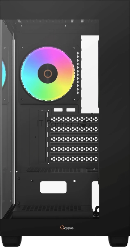 Корпус для ПК Case Ocypus Gamma C52 BK ARGB mATX / win / black / 3 ARGB fans / no PSU / Tempered Glass