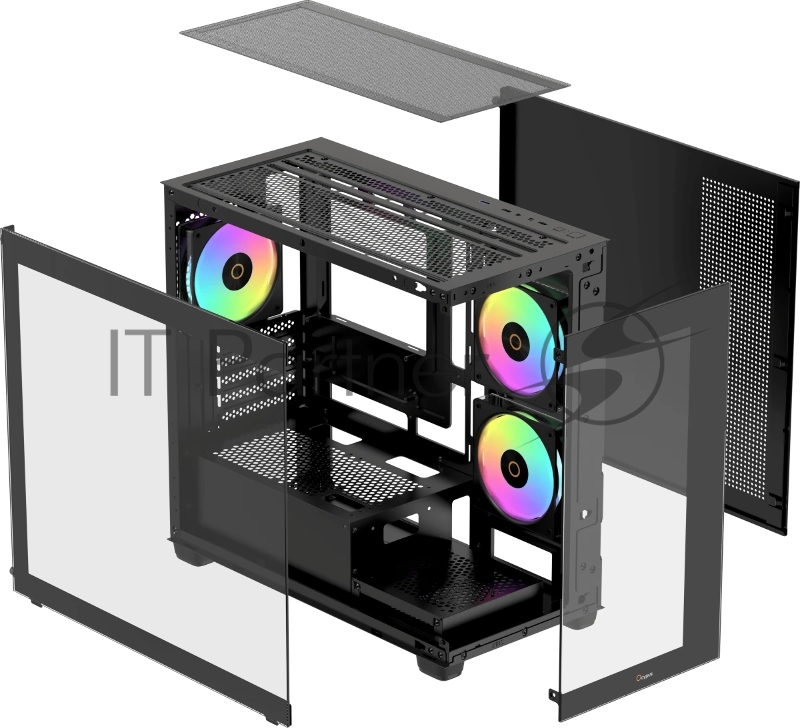 Корпус для ПК Case Ocypus Gamma C52 BK ARGB mATX / win / black / 3 ARGB fans / no PSU / Tempered Glass