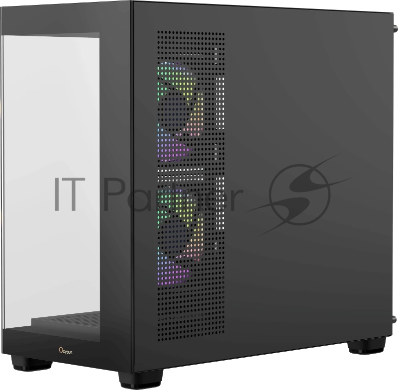 Корпус для ПК Case Ocypus Gamma C52 BK ARGB mATX / win / black / 3 ARGB fans / no PSU / Tempered Glass