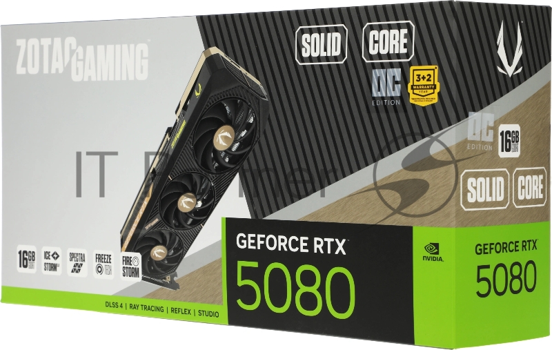 Видеокарта Zotac PCI-E 4.0 RTX 5080 SOLID CORE OC NVIDIA GeForce RTX 5080 16Gb 256bit GDDR7 2640/30000 HDMIx1 DPx3 HDCP Ret