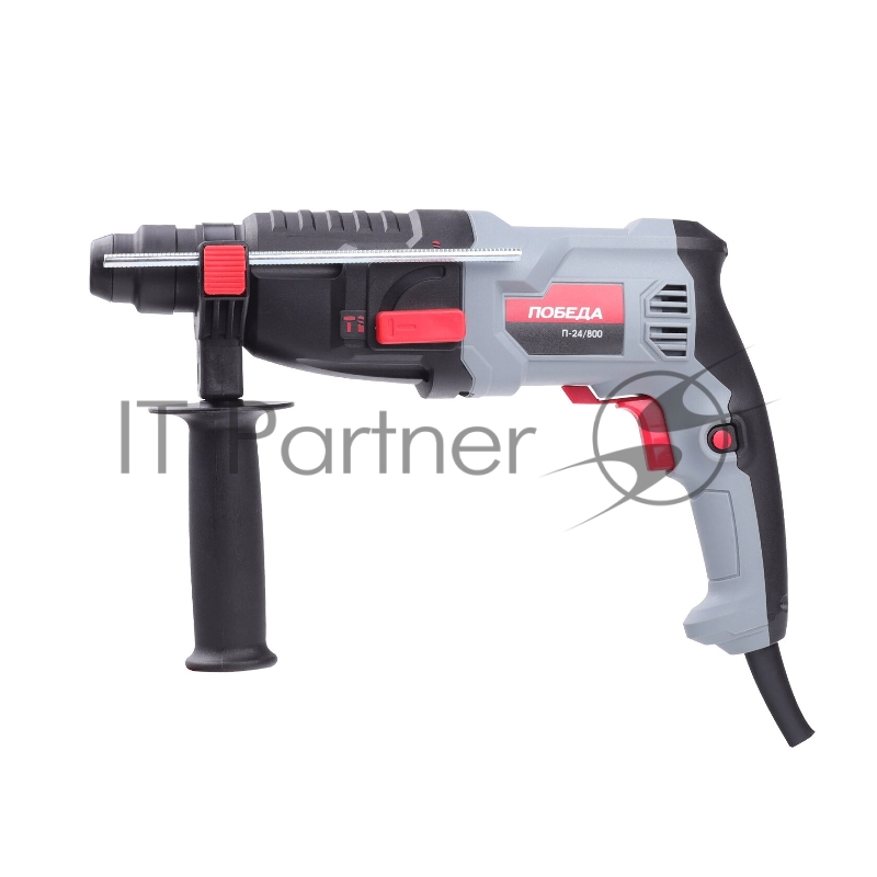 Перфоратор ПОБЕДА П-24/800, SDS+, 800Вт, 1200об/мин, 5300уд/мин, макс. диаметр бурения 24мм, дополнительная рукоятка, глубиномер, кейс
