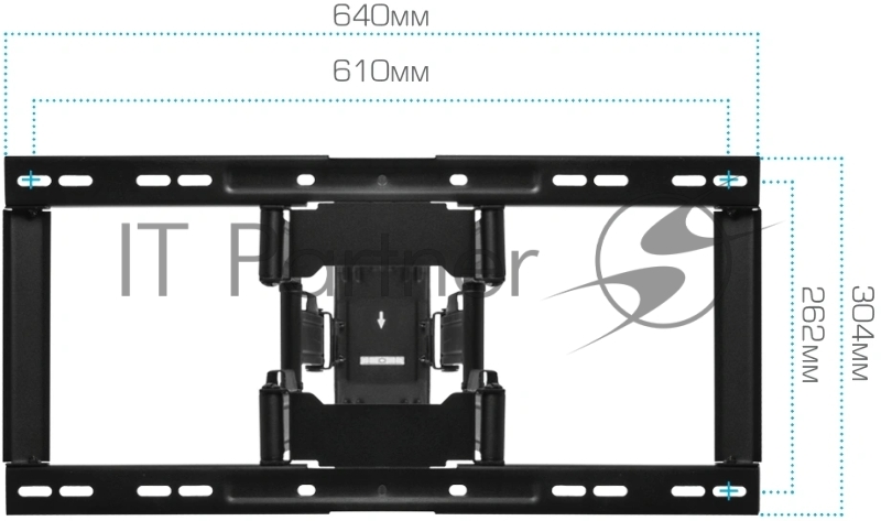 Кронштейн для телевизора Kromax Ultra Slim-102 black, 3 шт/уп. Кр. стал. наст. для TV 32-90, max 60 кг, накл. +5°-10°, пов. ±60° от ст. 23-415 мм, max VESA 600x400 мм.