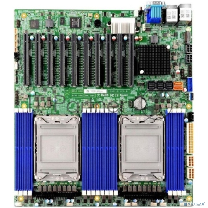 Материнская плата MB Gooxi G3DE-B-PK, 2x LGA 4189 Intel Gen3, 16xDDR4 ECC REG, 3xSFF8643, 6* PCI-E 4.0 x8, 4* PCI-E 4.0 x16, M.2 PCIe x4 2280, 2* SATA DOM, 2x1GbE LAN i350, IPMI, VGA, COM, 2*USB 3.0, E-ATX