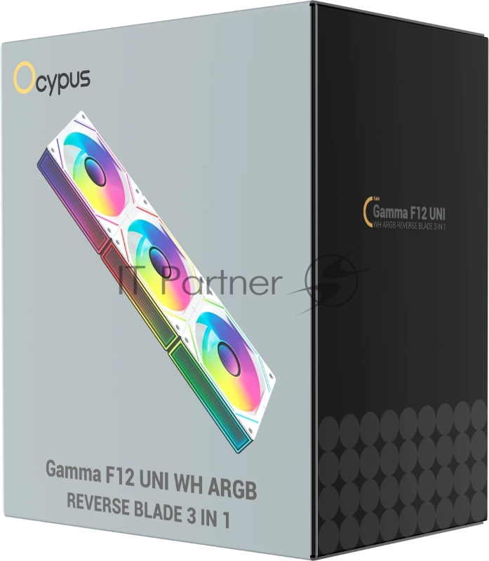 Вентилятор для корпуса Fan Ocypus Gamma F12 UNI WH ARGB REVERSE BLADE 3 IN 1 PWM белый