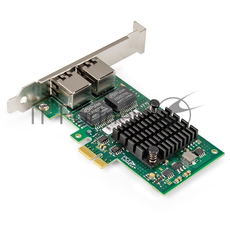 Сетевой адаптер ExeGate EXE-I350-T2v1 (PCI-E x1, порты 2xRJ45 (медные), 10/100/1000Mbps, Gigabit NIC Intel Chipset NHI350AM2)