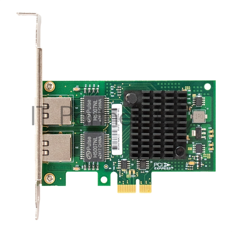 Сетевой адаптер ExeGate EXE-I350-T2v1 (PCI-E x1, порты 2xRJ45 (медные), 10/100/1000Mbps, Gigabit NIC Intel Chipset NHI350AM2)