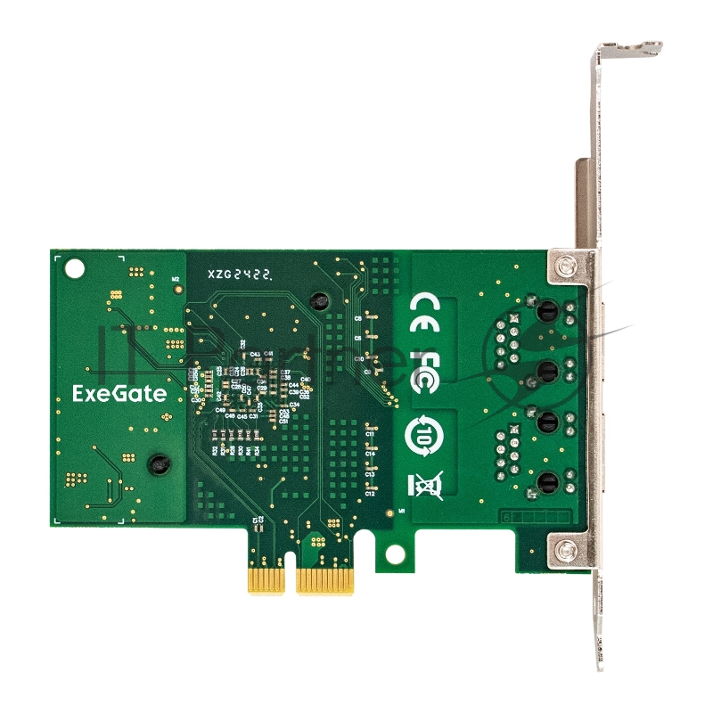 Сетевой адаптер ExeGate EXE-I350-T2v1 (PCI-E x1, порты 2xRJ45 (медные), 10/100/1000Mbps, Gigabit NIC Intel Chipset NHI350AM2)