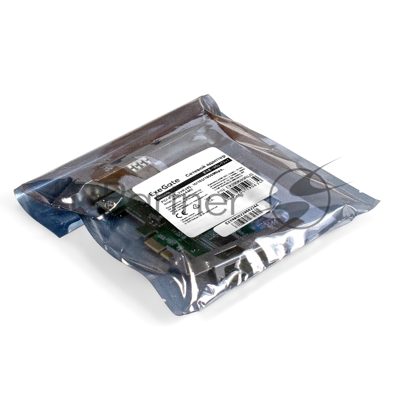 Сетевой адаптер ExeGate EXE-I350-T2v1 (PCI-E x1, порты 2xRJ45 (медные), 10/100/1000Mbps, Gigabit NIC Intel Chipset NHI350AM2)