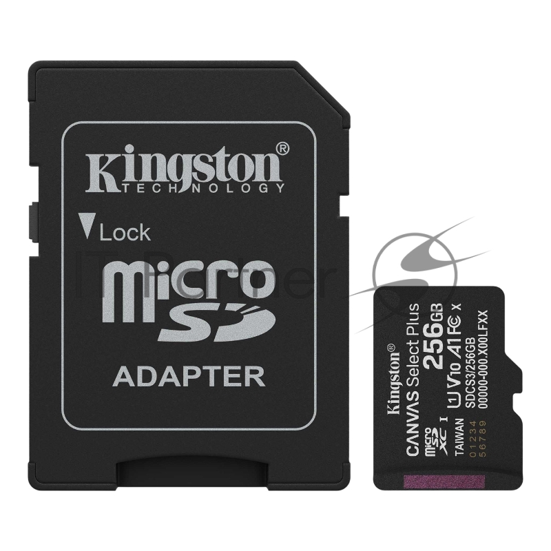 Флеш карта microSDXC 256GB Kingston SDCS3/256GB Canvas Select Plus + adapter