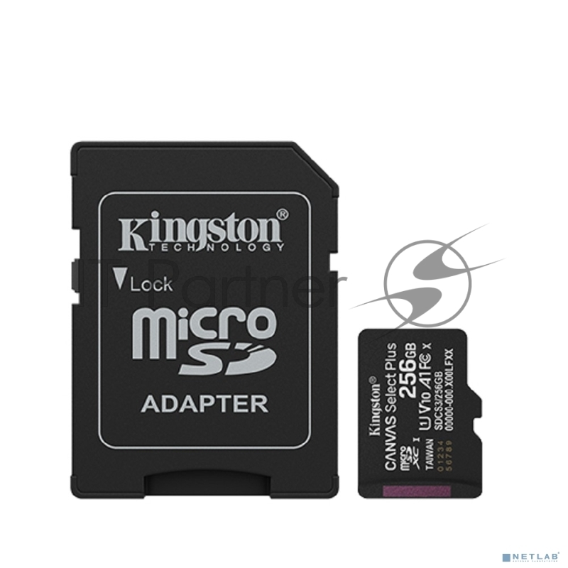Флеш карта microSDXC 256GB Kingston SDCS3/256GB Canvas Select Plus + adapter