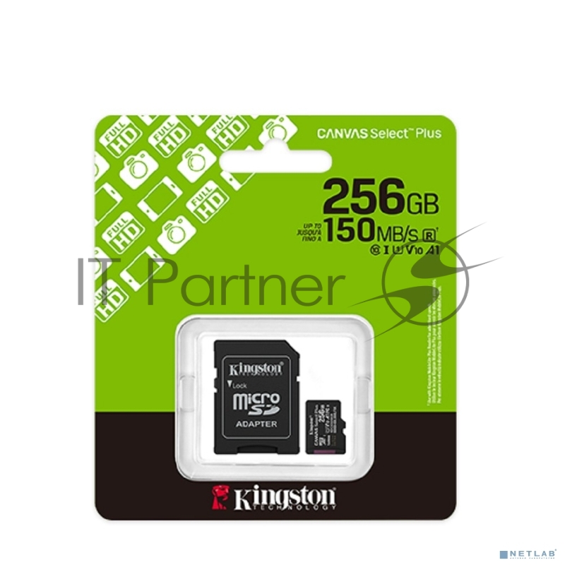 Флеш карта microSDXC 256GB Kingston SDCS3/256GB Canvas Select Plus + adapter