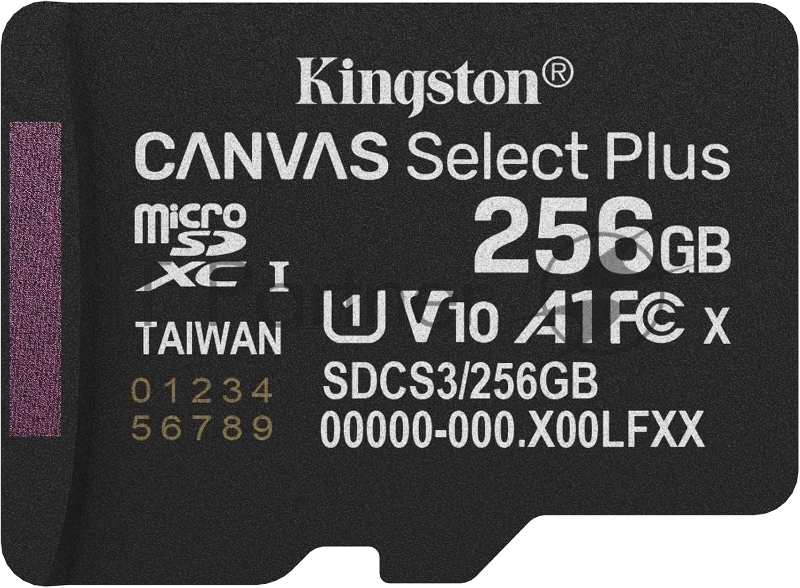 Флеш карта microSDXC 256GB Kingston SDCS3/256GBSP Canvas Select Plus w/o adapter
