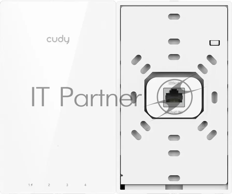Точка доступа Wi-Fi CUDY AX3000 Gigabit Wall-Plate Wi-Fi 6 Access Point AX3000 Dual Band Wi-Fi 6 Wall Plate Access Point, Chipset MT7981+MT7531AE+MT7976CN, 802.11ax/ac/a/b/g/n, 2402Mbps at 5GHz + 574Mbps at 2.4GHz, 1 x Gigabit PoE-IN Port, 802.3af /