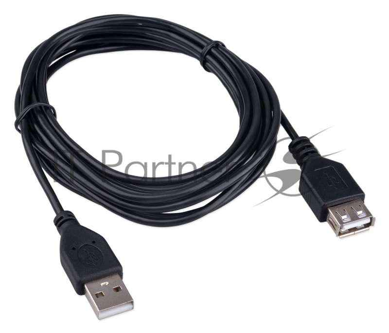 Кабель-удлинитель USB2.0 Гарнизон GCC-USB2-AMAF-4.5M, AM/AF, медь, 4.5м, черный, пакет