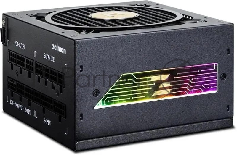 Блок питания Zalman ZM1000-TMX2 VIEW, 1000W, ATX12V v3.0, APFC, 12cm Fan, 80+ Gold Gen5, Full Modular, side ARGB lights, Retail