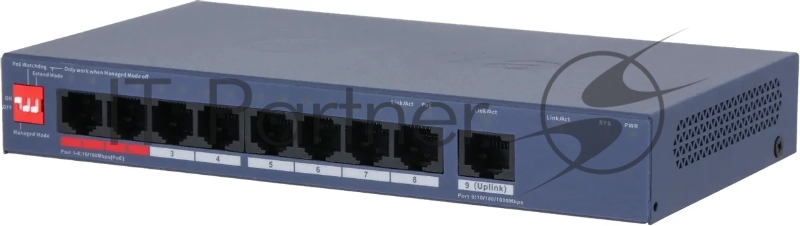 Коммутатор Dahua DH-CS4009-8ET1GT-110 8x100Мбит/с 1x1Гбит/с управляемый