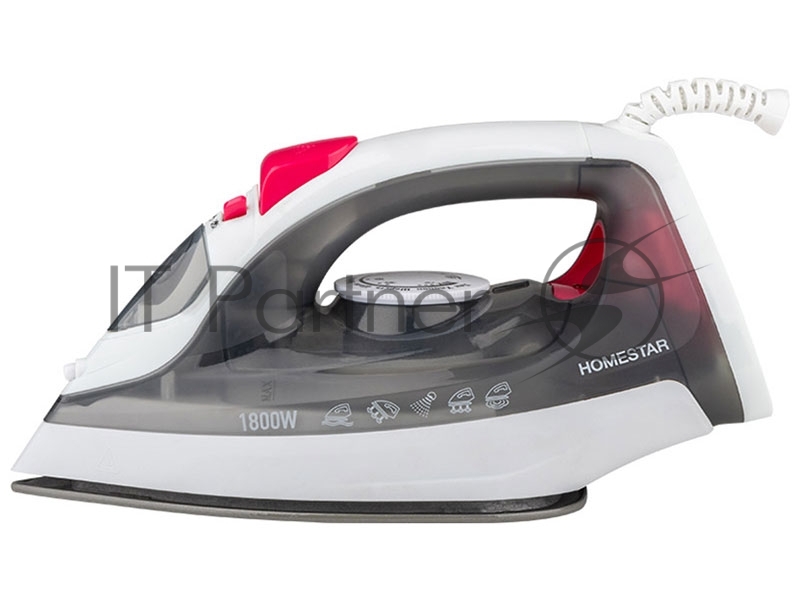 Утюг HomeStar HS-4012 серый (1800Вт, пар, спрей, паровой удар, самоочистка, керам.подошва)