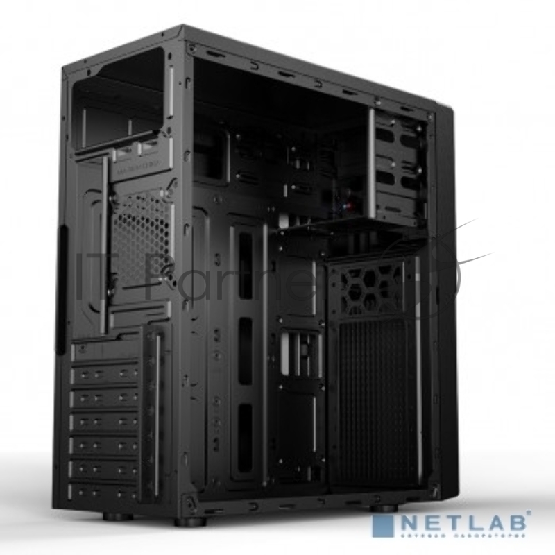 Компьютерный корпус CBR PCC-ATX-E188-WPSU ATX Miditower E188, без БП, 1*USB 3.0, 2*USB 2.0, HD Audio+Mic, Black
