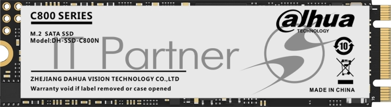 Твердотельный накопитель SSD M.2 Dahua 256GB C800N <DHI-SSD-C800N256G> (SATA3, up to 530/450MBs, 3D NAND, 100TBW)
