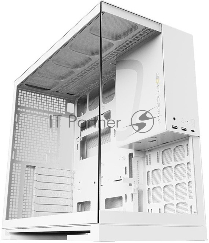 Корпус ПК без блока питания/ Case Geometric Future Model 5, Midi-Tower, TG, no fans, 2xUSB-A 3.0, 1xUSB 3.2 Type-C, E-ATX, ATX, mATX, mITX White