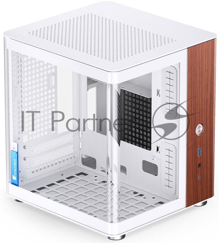 Корпус без блока питания/ Case JONSBO TK-0 White, Desktop SFF, TG, no fan, 1xUSB-A 3.2 + 1xUSB-C 3.2, SFX PSU Support, mITX White