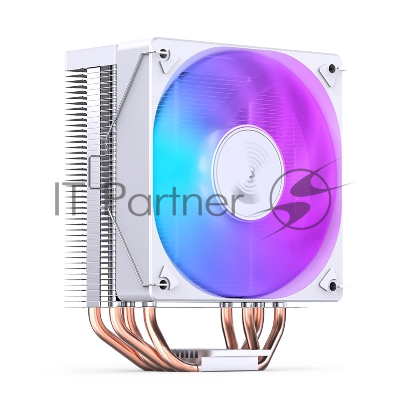 Кулер для процессора/ CPU Cooler JONSBO CR-1000E (210W, 4-pin PWM, 154mm, Al/Cu, 4x6mm, FRGB, 1x120mm, 59.48CFM, 32.0dBA, 1500RPM, S: 1700/1200/115X, White)