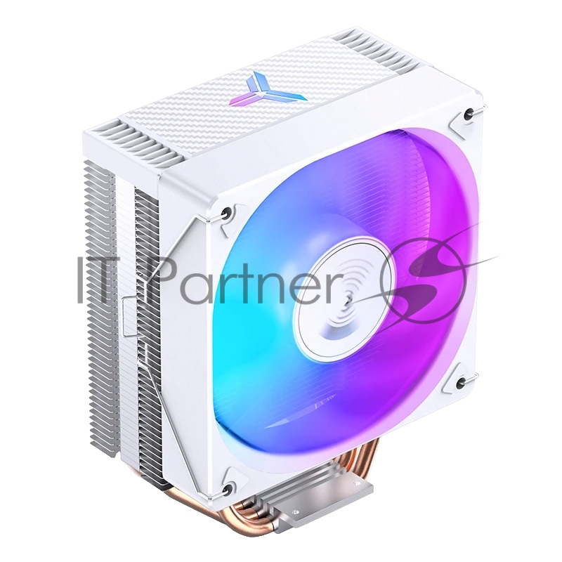Кулер для процессора/ CPU Cooler JONSBO CR-1000E (210W, 4-pin PWM, 154mm, Al/Cu, 4x6mm, FRGB, 1x120mm, 59.48CFM, 32.0dBA, 1500RPM, S: 1700/1200/115X, White)