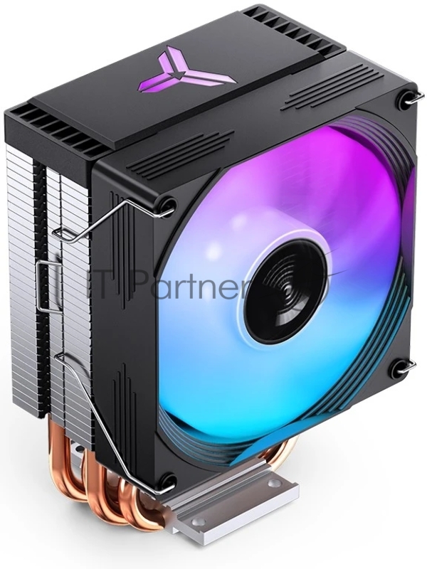 Кулер для процессора/ CPU Cooler JONSBO CR-1300 EVO (160W, 4-pin PWM, 128mm, Al/Cu, 4x6mm, FRGB, 1x90mm, 42CFM, 28.2dBA, 2000RPM, S: 1700/1200/115X, AM5/AM4, Black)
