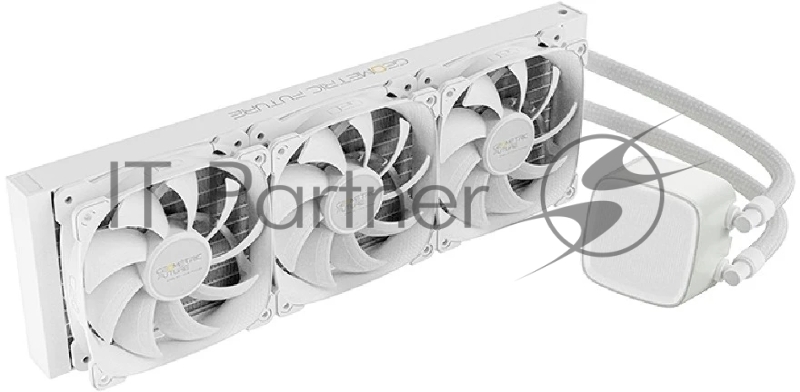 Система жидкостного охлаждения Water Cooling System Geometric Future Eskimo Pro 360 (240W, 360mm, ARGB, White/ Fans: 3x120mm, 80.81CFM, 34.2dBA, 2000RPM/ Pump height 54mm, 3200RPM, Rad thickness 27mm/ S: 1851, 1700, 1200, 115X, 2011, 2066, AM5, AM4)