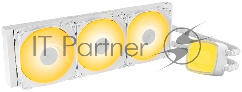 Система жидкостного охлаждения Water Cooling System Geometric Future Eskimo Pro 360 (240W, 360mm, ARGB, White/ Fans: 3x120mm, 80.81CFM, 34.2dBA, 2000RPM/ Pump height 54mm, 3200RPM, Rad thickness 27mm/ S: 1851, 1700, 1200, 115X, 2011, 2066, AM5, AM4)