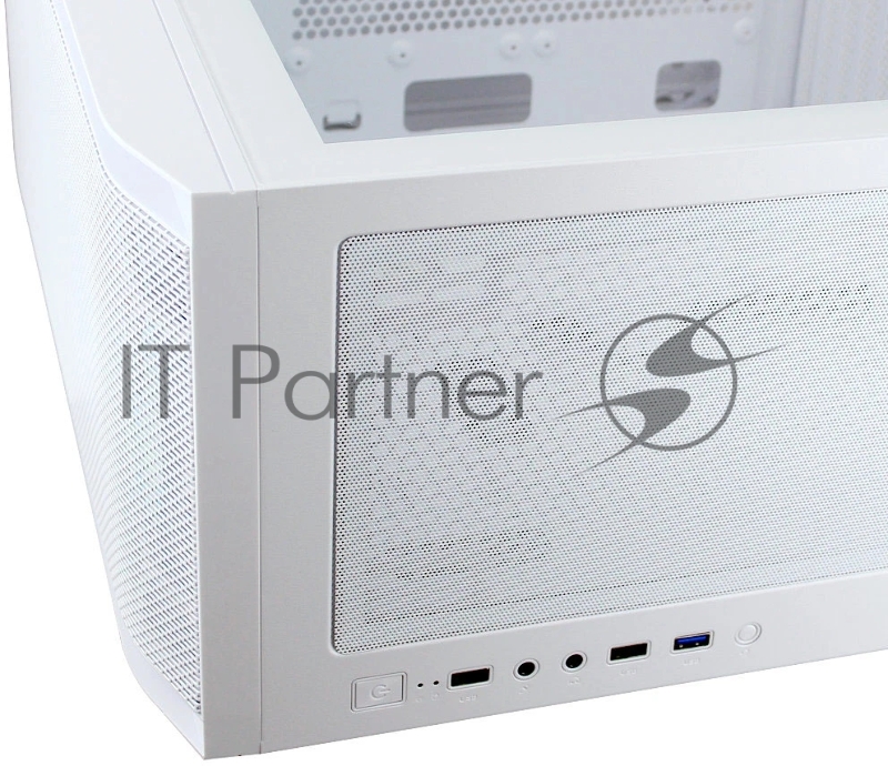 Компьютерный корпус Ginzzu GL 390 боковая дверца закаленное стекло на петлях на магнитах, controller CRC10, 4* 12R6W FAN 12CM RGB Белый