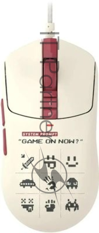 Мышь A4Tech Bloody R72 Ultra Duo белый/красный/рисунок оптическая 20000dpi беспров. USB-C 7but (R72 ULTRA DUO PIXELS RED)