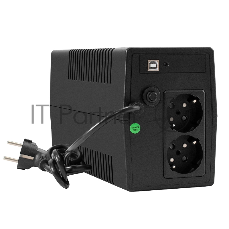 Источник бесперебойного питания ExeGate Power NB-650.LED.AVR.2SH.USB (650VA/390W, LED, AVR, 2*Schuko, USB, батарея 12V 7Ah, Black)