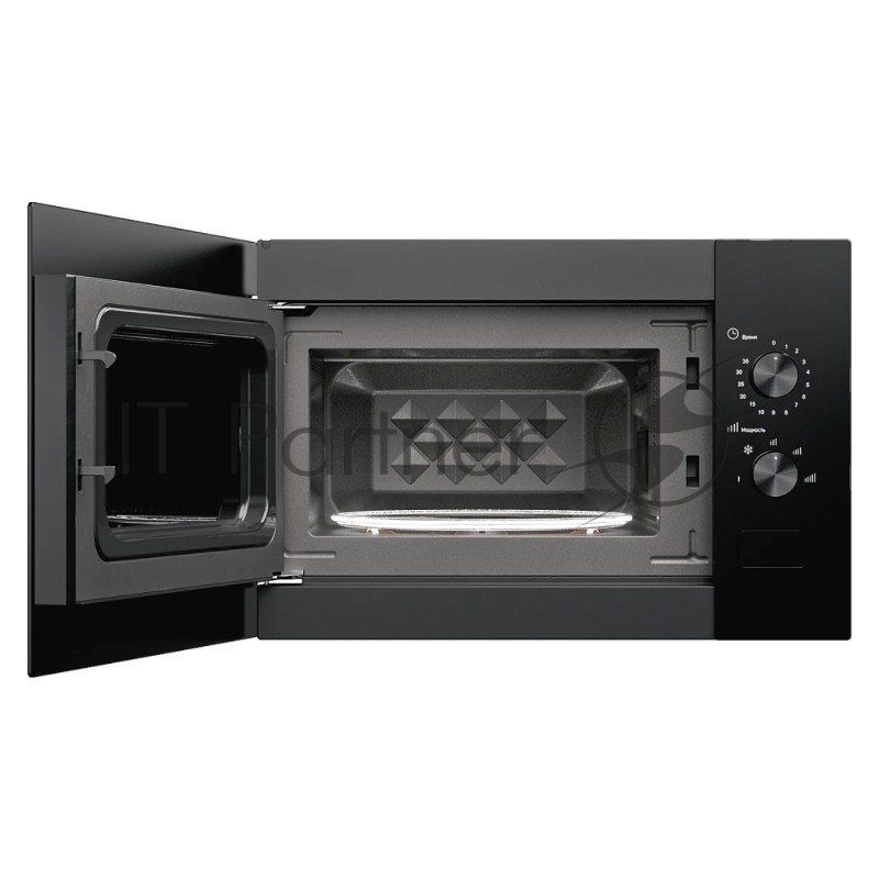 Встраиваемая микроволновая печь MONSHER MMH 1015 Noir, High-Tech, 15 л, мощность 600 Вт, 5 уровней мощности, размораживание, поворотное управление, черный