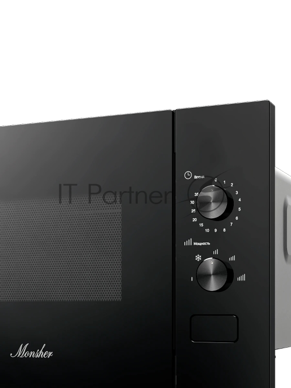 Встраиваемая микроволновая печь MONSHER MMH 1015 Noir, High-Tech, 15 л, мощность 600 Вт, 5 уровней мощности, размораживание, поворотное управление, черный