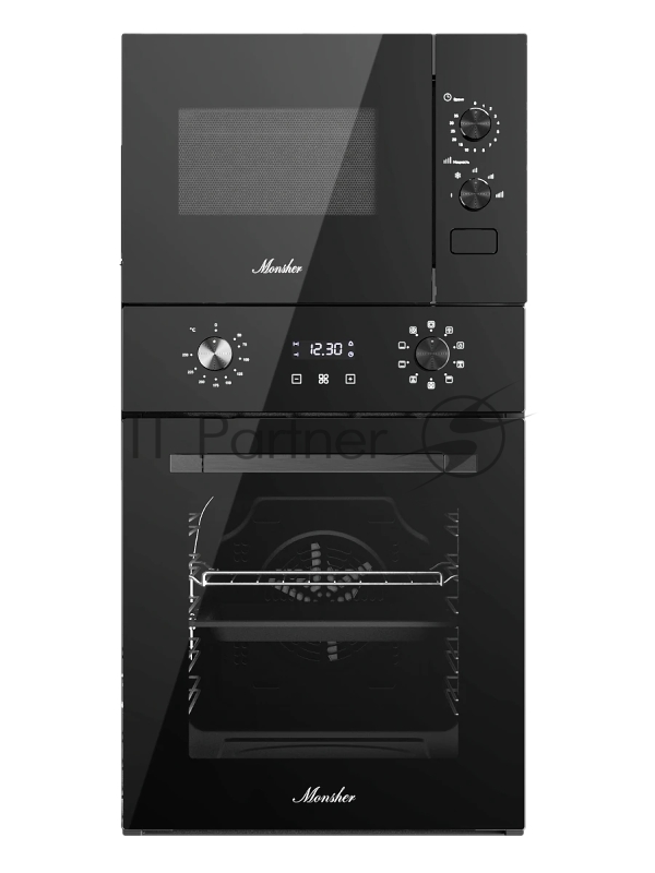 Встраиваемая микроволновая печь MONSHER MMH 1015 Noir, High-Tech, 15 л, мощность 600 Вт, 5 уровней мощности, размораживание, поворотное управление, черный