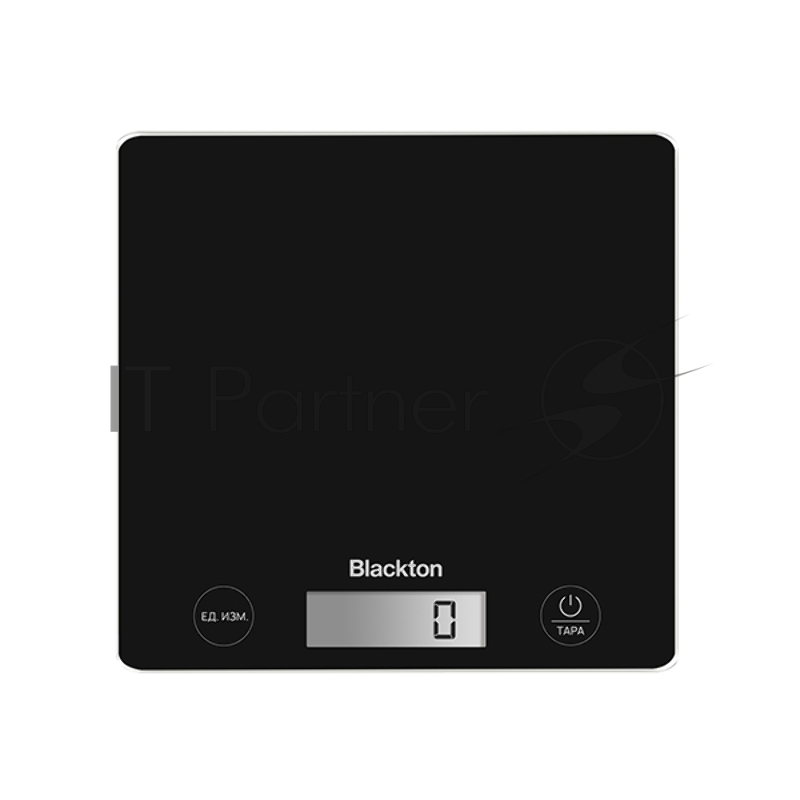 Кухонные весы Blackton Bt KS1003 Black. Тип управления: сенсорное, дисплей LCD, диапазон измерений: 1 - 10000 г, количество высокочувствительных датчиков: 4, выбор единиц измерения: грамм, килограмм, фунт, унция, интервал измерения: 1 г, максимальный