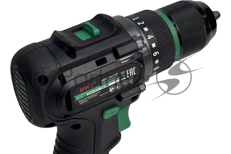 Дрель-шуруповерт аккумуляторная DWT ABSP-20 DNF-2 BMC /20В/до 2000 об.в мин/60 Нм/1-13 мм/бещеточный мотор/реверс/LED-подсветка/2 АКБ, 2 Ач/ЗУ/кейс/черный (ABSP-20 DNF-2 BMC)