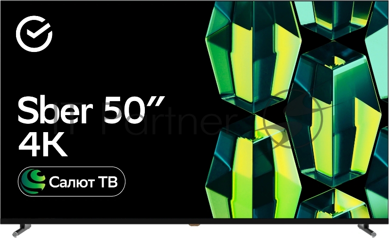 Телевизор LED Sber 50 SDX-50U4124 Салют ТВ Frameless черный 4K Ultra HD 60Hz DVB-T DVB-T2 DVB-C DVB-S DVB-S2 USB WiFi Smart TV