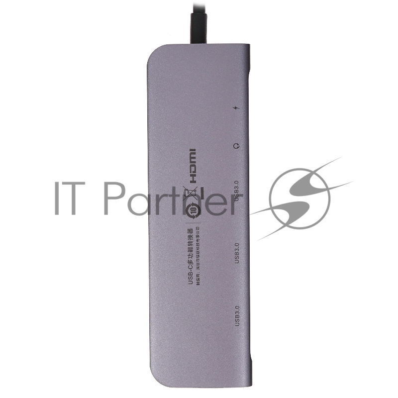 Хаб UGREEN CM136-80132 Type C to 3 USB 3.0 + HDMI(4K@30Hz) + USB-C PD(100W) + AUX(3.5mm), Space Gray