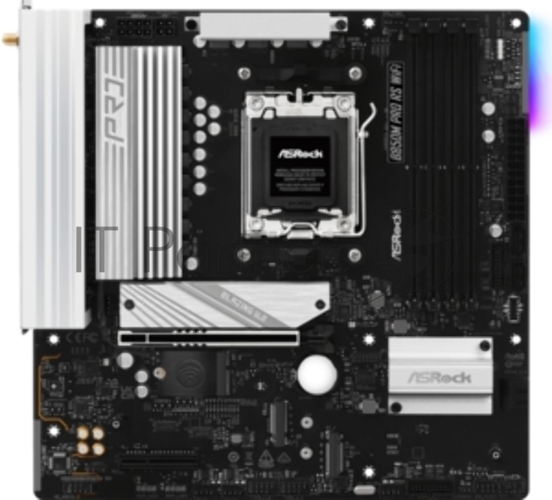 Материнская плата ASROCK B850M PRO RS WIFI, AM5, B850, 4*DDR5, 4*SATA, 3*M.2, 4*USB 2.0, 3*USB 3.2, Type-C, 2*PCIx16, 1*M.2 (Key E), HDMI+DP, mATX