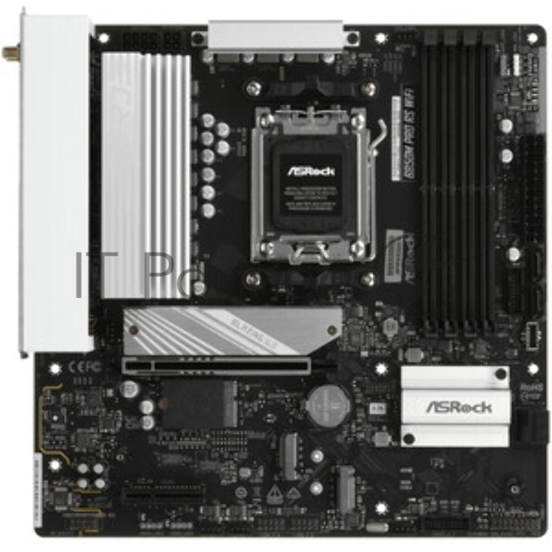 Материнская плата ASROCK B850M PRO RS WIFI, AM5, B850, 4*DDR5, 4*SATA, 3*M.2, 4*USB 2.0, 3*USB 3.2, Type-C, 2*PCIx16, 1*M.2 (Key E), HDMI+DP, mATX