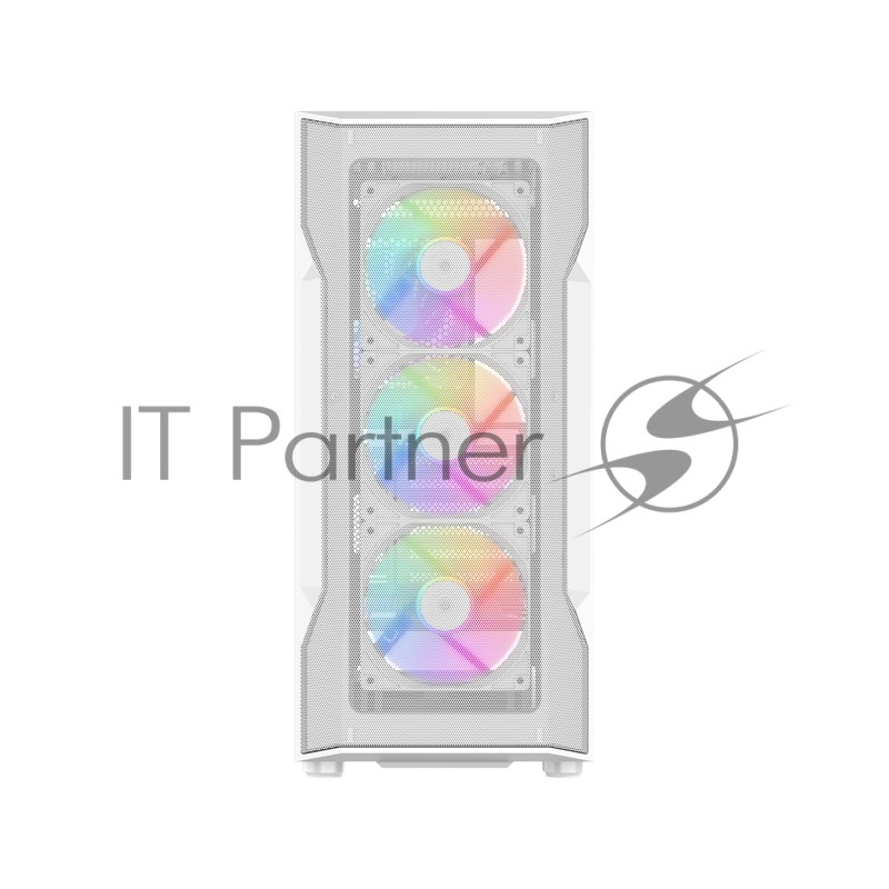 Корпус ПК без блока питания SAMA S40 White, Midi-Tower, TG, 4x120mm ARGb, 2xUSB 3.0 + 1xUSB 3.1 Type-C, ATX, mATX, mITX White