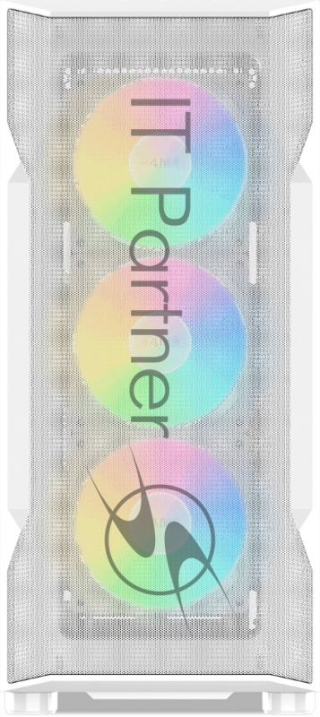 Корпус ПК без блока питания SAMA S40 White, Midi-Tower, TG, 4x120mm ARGb, 2xUSB 3.0 + 1xUSB 3.1 Type-C, ATX, mATX, mITX White