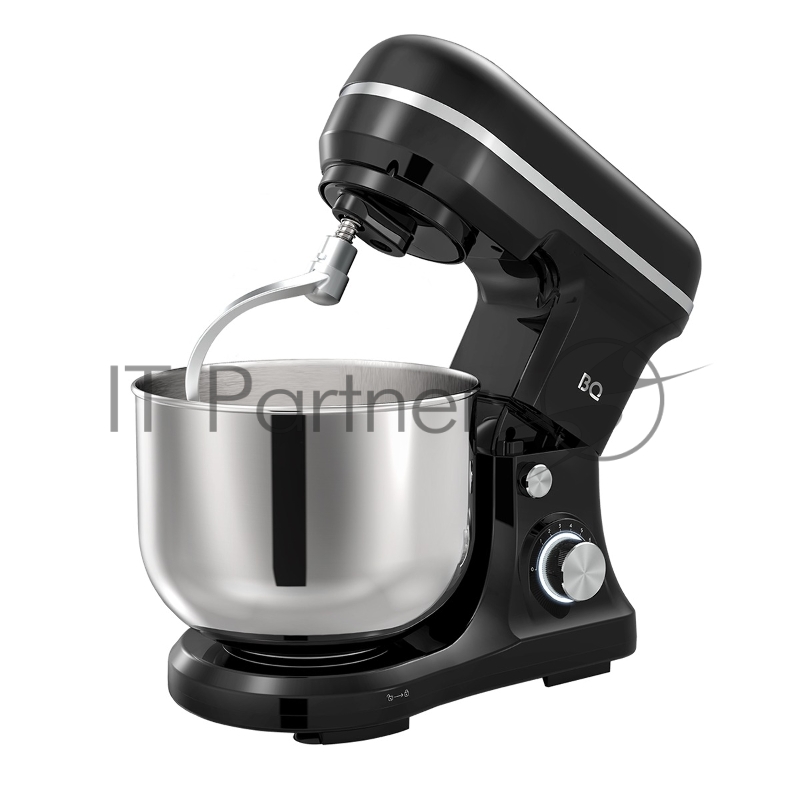 Планетарный миксер BQ PM1000 Black, мощность 1600 Вт, механическое управление, планетарное вращение, 8 скоростей, LED индикация, объем чаши миксера: 4.7л, материал чаши: нержавеющая сталь, защита от брызг, материал корпуса : пластик, защита от перегр