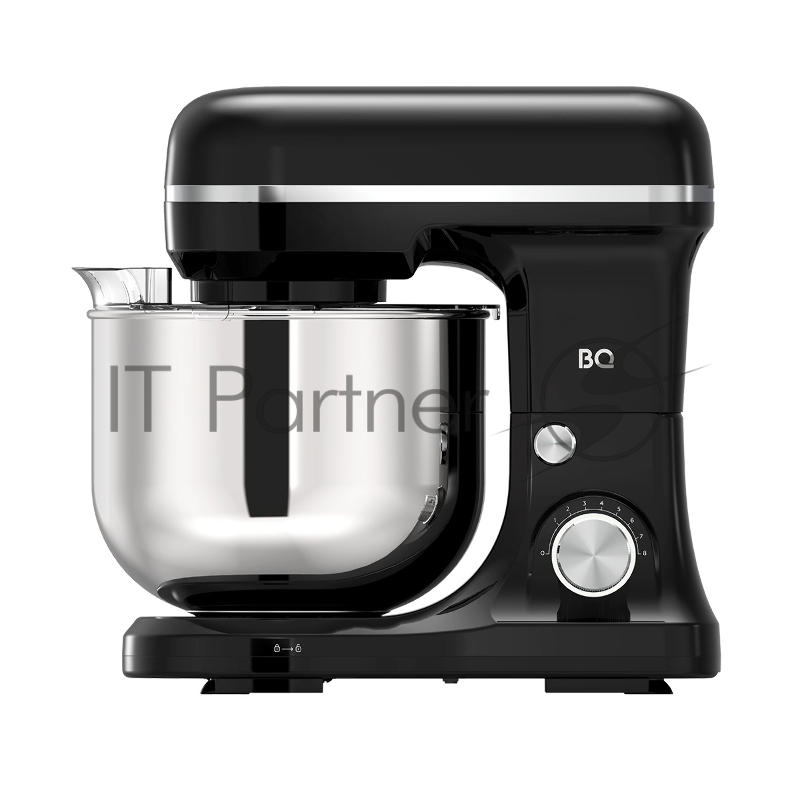 Планетарный миксер BQ PM1000 Black, мощность 1600 Вт, механическое управление, планетарное вращение, 8 скоростей, LED индикация, объем чаши миксера: 4.7л, материал чаши: нержавеющая сталь, защита от брызг, материал корпуса : пластик, защита от перегр
