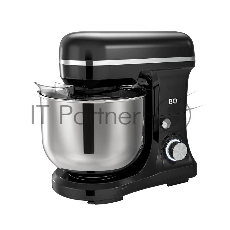 Планетарный миксер BQ PM1000 Black, мощность 1600 Вт, механическое управление, планетарное вращение, 8 скоростей, LED индикация, объем чаши миксера: 4.7л, материал чаши: нержавеющая сталь, защита от брызг, материал корпуса : пластик, защита от перегр