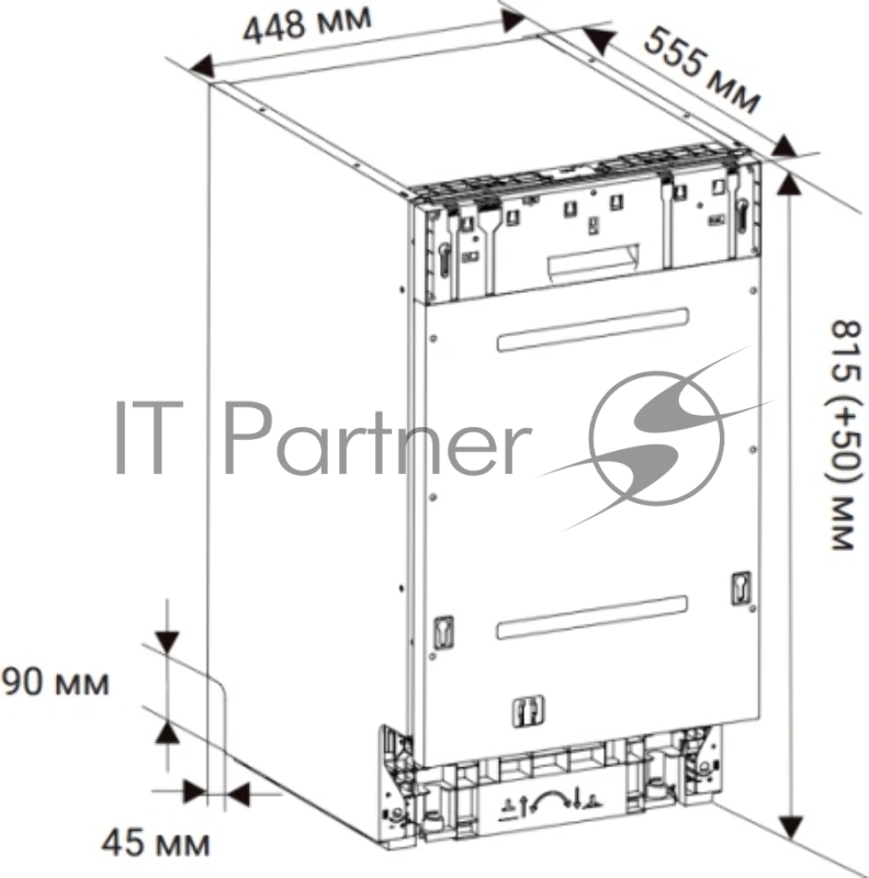 Встраиваемая посудомоечная машина Weissgauff BDW 4538 Touch Inverter Autoopen Timer Floor